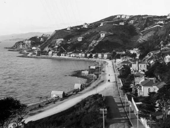 Looking east from Oriental Terrace, towards Point Jerningham. Photo by Mr Rowe circa 1895.