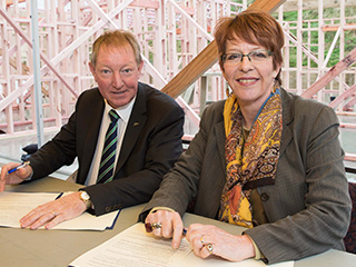 Housing Minister Nick Smith and Wellington Mayor Celia Wade-Brown.