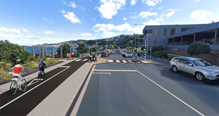 Proposed image of Evans Bay cycleway project